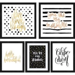 Bild Mit Rahmen Anonymus 5er-Set You Make Me Smile 54 Cm X 54 Cm