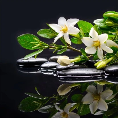 Glasbild Yellow Blossoms 30 Cm X 30 Cm