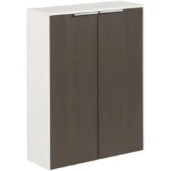 Fackelmann Doppel-Unterschrank Scera 61 Cm Pinie Struktur Grau-Weiß Matt