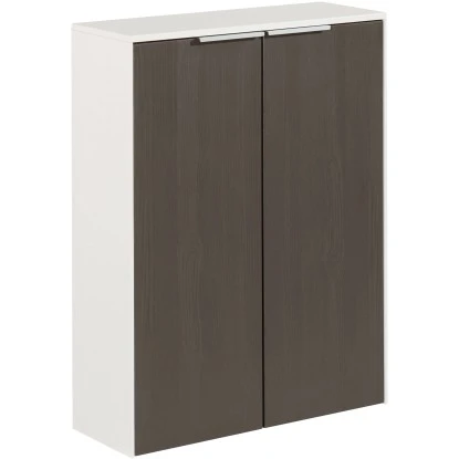 Fackelmann Doppel-Unterschrank Scera 61 Cm Pinie Struktur Grau-Weiß Matt