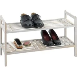 Wenko Regalsystem Norway Mit 2 Ablagen Natur Weiß Massives Walnussholz