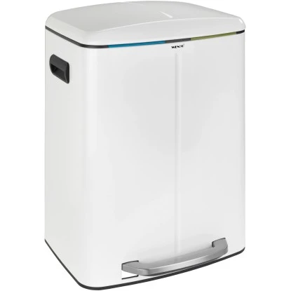 Wenko Tret-Mülleimer Primo Inkl. Mülltrennung 2 X 20 Weiß
