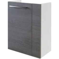 Fackelmann Waschbeckenunterschrank Links 44 Cm Rondo Weiß-Eiche Cognac