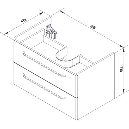 Fackelmann Waschbeckenunterschrank 80 Cm Milano Ast-Eiche – Bild 5