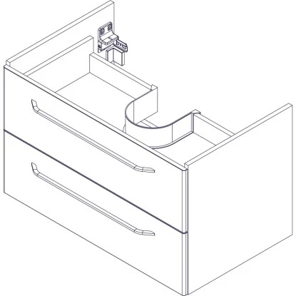 Fackelmann Waschbeckenunterschrank 80 Cm Milano Weiß-Ast-Eiche – Bild 4