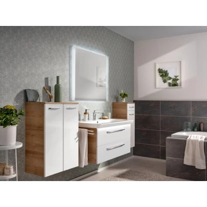 Fackelmann Unterschrank 30,5 Cm Milano Weiß-Ast-Eiche 2 Einlegeböden – Bild 3