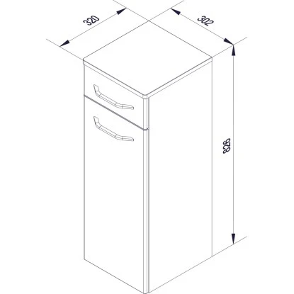Fackelmann Unterschrank 30,5 Cm Milano Weiß-Ast-Eiche 2 Einlegeböden – Bild 5
