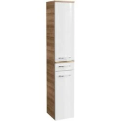 Fackelmann Hochschrank 30,5 Cm Milano Weiß-Ast-Eiche