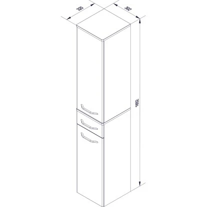 Fackelmann Hochschrank 30,5 Cm Milano Weiß-Ast-Eiche – Bild 6