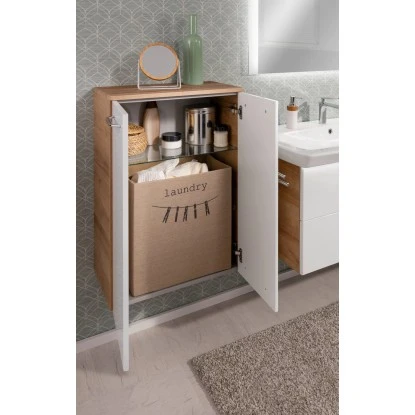 Fackelmann Doppel-Unterschrank 60,5 Cm Milano Weiß-Ast-Eiche – Bild 6