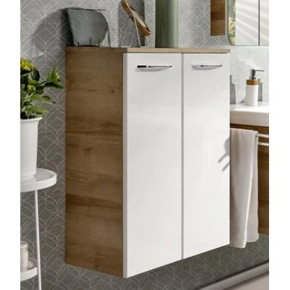 Fackelmann Doppel-Unterschrank 60,5 Cm Milano Weiß-Ast-Eiche – Bild 7