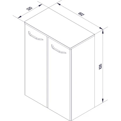 Fackelmann Doppel-Unterschrank 60,5 Cm Milano Weiß-Ast-Eiche – Bild 8