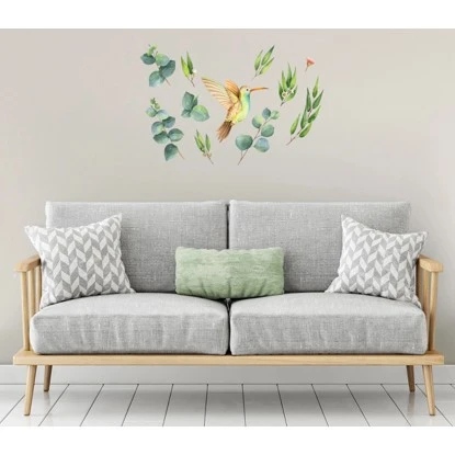 Euroart Wandsticker Blätter Mit Vogel 25 Cm X 35 Cm – Bild 2