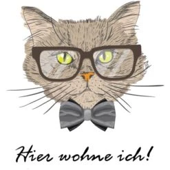 Euroart Wandsticker Katze - Hier Wohne Ich 25 Cm X 35 Cm