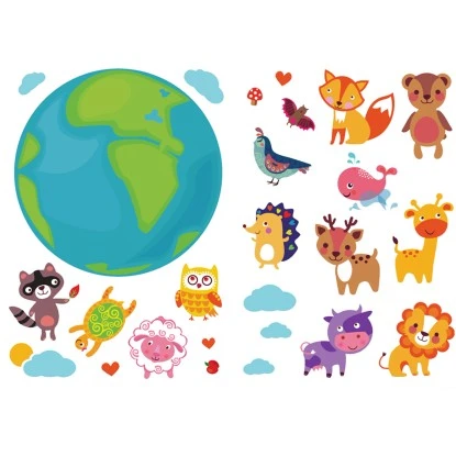 Euroart Wandsticker Tiere Der Welt 25 Cm X 35 Cm