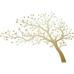 Euroart Wandsticker Baum In Gold 50 Cm X 70 Cm
