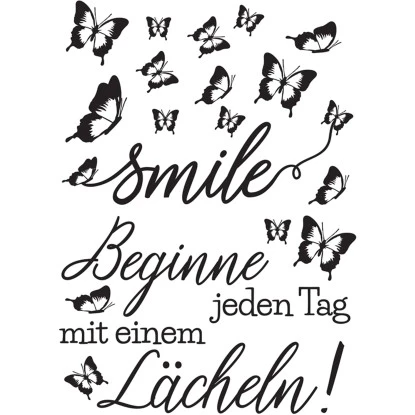 Euroart Wandsticker Beginne Jeden Tag Mit Einem Lächeln 50 Cm X 70 Cm