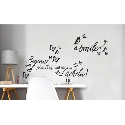 Euroart Wandsticker Beginne Jeden Tag Mit Einem Lächeln 50 Cm X 70 Cm – Bild 2