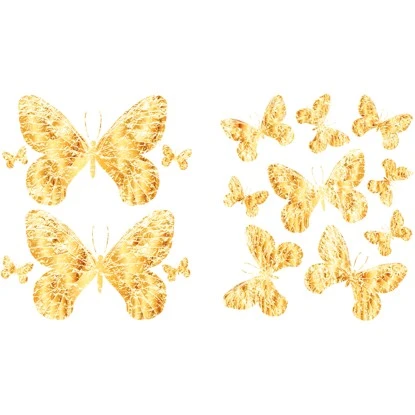 Euroart Wandsticker Butterfly Gold 50 Cm X 70 Cm