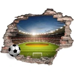 Euroart Wandsticker FußballHole In The Wall 50 Cm X 70 Cm