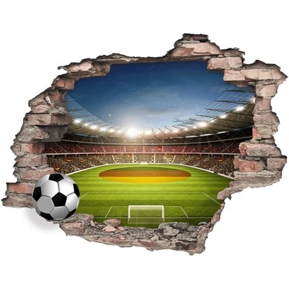 Euroart Wandsticker FußballHole In The Wall 50 Cm X 70 Cm
