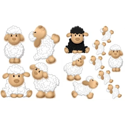 Euroart Wandsticker Schäfchen 50 Cm X 70 Cm