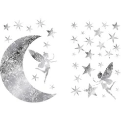 Euroart Wandsticker Sterne In Silber 50 Cm X 70 Cm