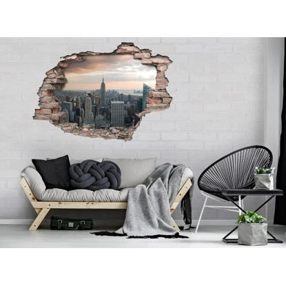 Euroart Wandsticker New York City Hole In The Wall 50 Cm X 70 Cm – Bild 2