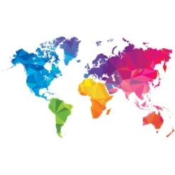 Euroart Wandsticker Weltkarte III 50 Cm X 70 Cm