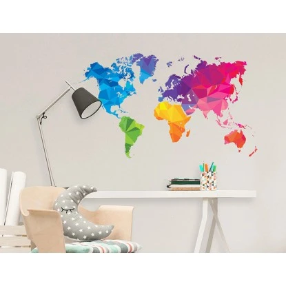 Euroart Wandsticker Weltkarte III 50 Cm X 70 Cm – Bild 2