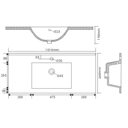 Posseik Waschplatz Homeline 100 Cm Beton 2-teilig – Bild 7