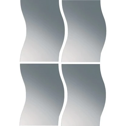 Spiegelkachel-Set In Wellenform Wave 1