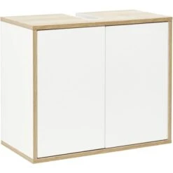 Fackelmann Waschbeckenunterschrank 60 Cm Finn Weiß-Ast-Eiche
