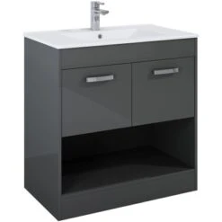 Waschbeckenunterschrank 80 Cm Zen Grau