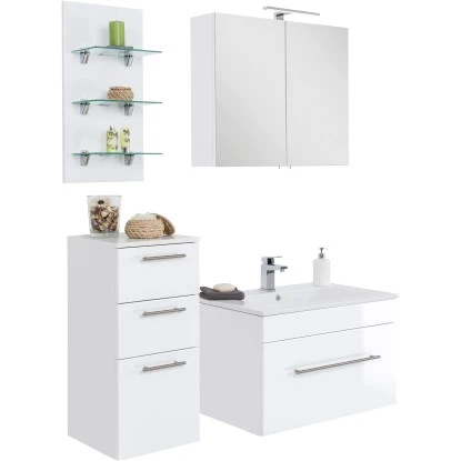 Posseik Badmöbel-Set Viva 75 Cm Weiß Hochglanz 4-teilig – Bild 3