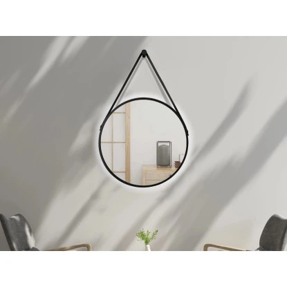 DSK Design LED-Lichtspiegel Rund Silver Barbier Ø 50 Cm Schwarz Matt – Bild 2