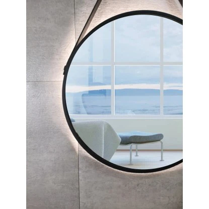 DSK Design LED-Lichtspiegel Rund Silver Barbier Ø 50 Cm Schwarz Matt – Bild 3