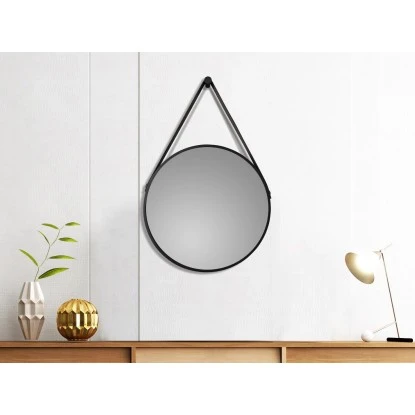 DSK Design Wandspiegel Rund Silver Coiffeur Ø 50 Cm Schwarz Matt – Bild 2