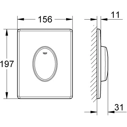 Grohe Abdeckplatte Skate Air Vertikal Chrom – Bild 2