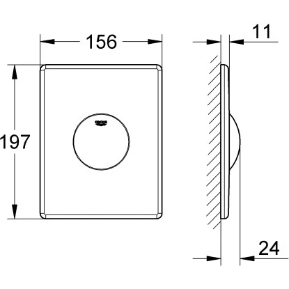 Grohe Abdeckplatte Skate 1-Mengen-Betätigung Chrom – Bild 3