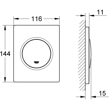 Grohe Betätigungsplatte Nova Cosmopolitan Chrom – Bild 2