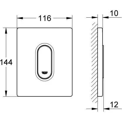 Grohe Betätigungsplatte Arena Cosmopolitan Chrom – Bild 2