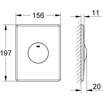 Grohe Edelstahl-Abdeckplatte Skate 1-Mengen-Betätigung Edelstahl – Bild 2