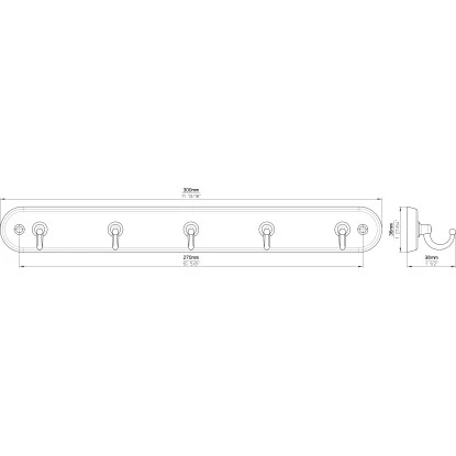 Siro Schlüsselleiste 749 Holz Buche Weiß Länge 300 Mm 5 Haken FSC® – Bild 5