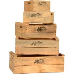 Deko Holzkisten-Set 5-tlg. Natur