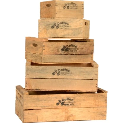 Deko Holzkisten-Set 5-tlg. Natur