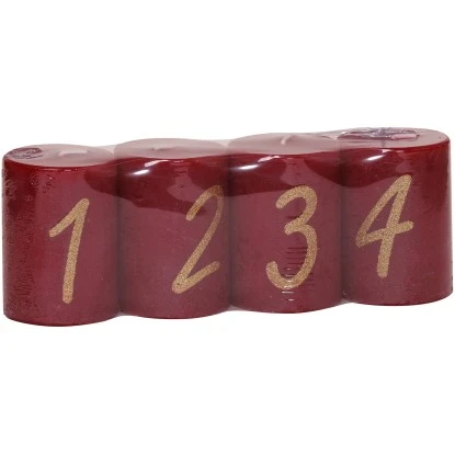 Stumpenkerze 80/58 Mm Altrot 4er-Pack