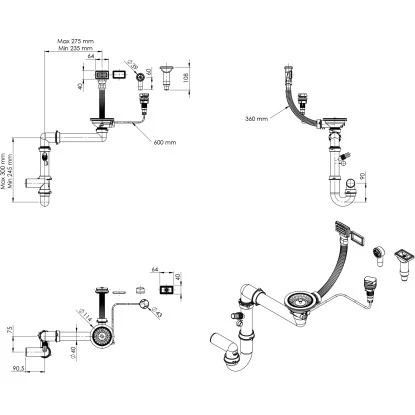 Miló Röhrensiphon-Set Mit Exzenter Mattschwarz Ø 114 Mm – Bild 4