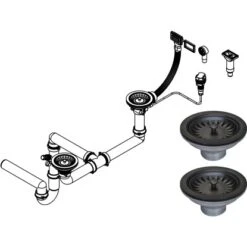 Miló Röhrensiphon-Set Für Doppelbecken Mit Exzenter Mattschwarz Ø 114 Mm