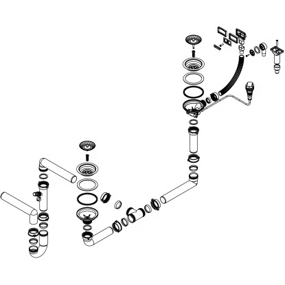 Miló Röhrensiphon-Set Für Doppelbecken Mit Exzenter Mattschwarz Ø 114 Mm – Bild 4